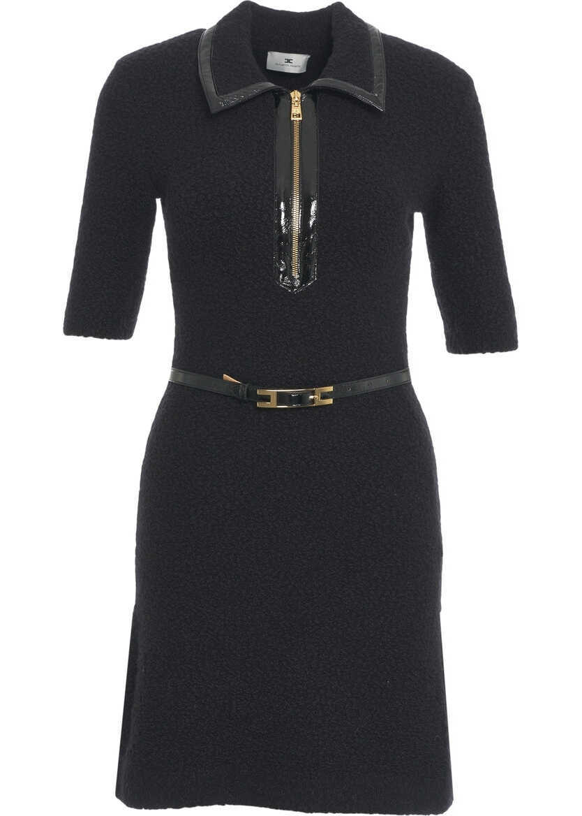 Rochii scurte Elisabetta Franchi Boucl knit dress Black Femei (BM 19035628) 2