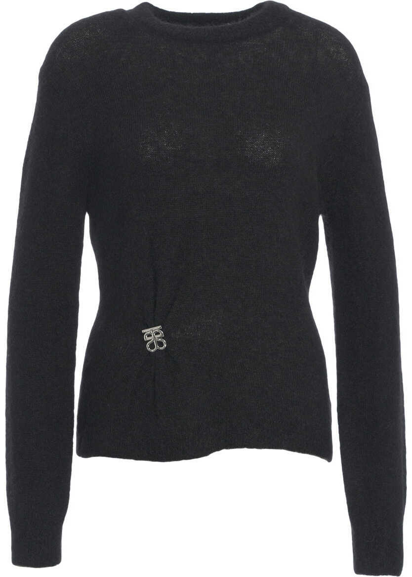 Pulovere Second Female Sweater with Logo detail Solvej Black Femei (BM 19035652) 2