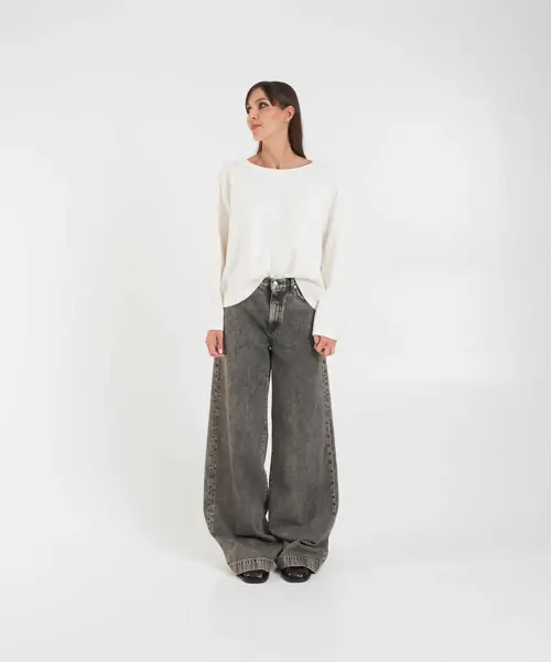 Blugi evazati Nine in the morning Wide leg jeans Nadia Grey Femei (BM 19035697) 3