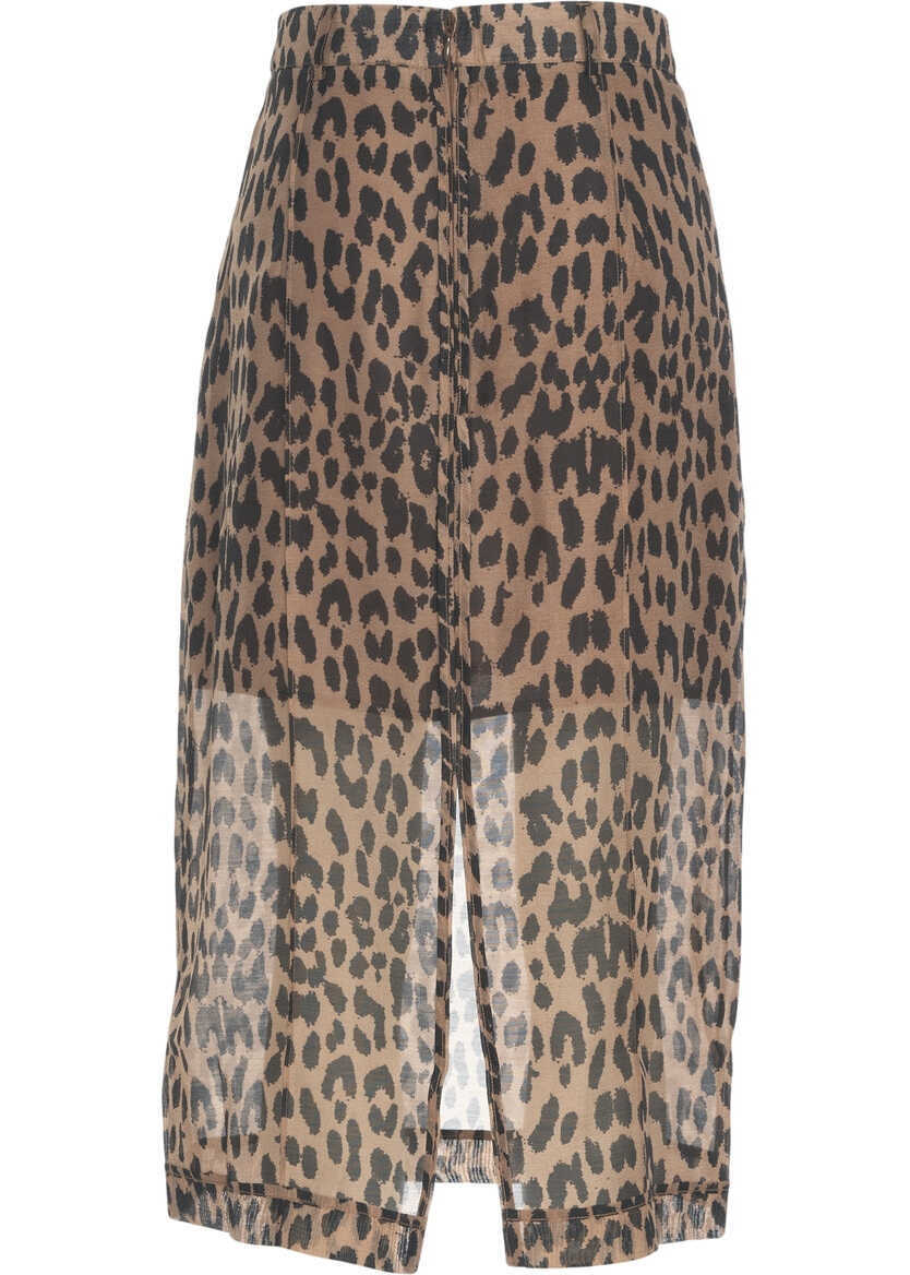 Fuste lungi Baum und Pferdgarten Skirt with animal print Shevin Brown Femei (BM 19035760) 4