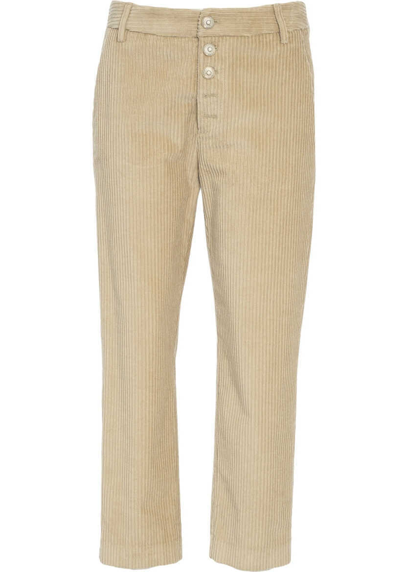 Pantaloni casual Dondup Corduroy pants Nima Beige Femei (BM 19035772) 1
