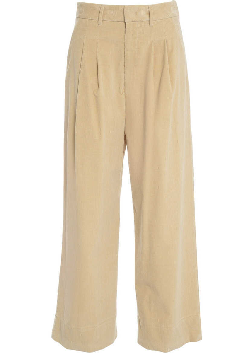 Pantaloni office Dondup Pleated pants Eloise Beige Femei (BM 19035778) 2