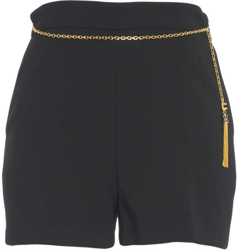 Pantaloni scurti Elisabetta Franchi Shorts with chain detail Black Femei (BM 19035787) 2