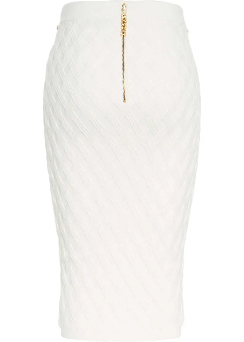 Fuste lungi Elisabetta Franchi Knit skirt with chain detail White Femei (BM 19035790) 4