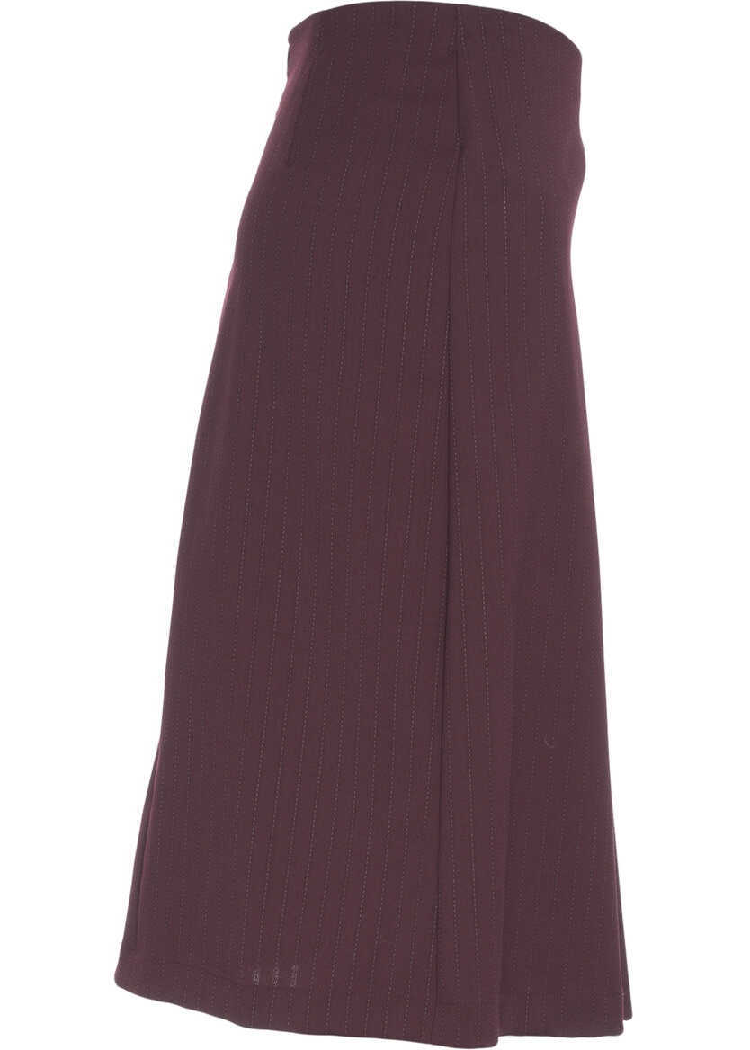 Fuste lungi Otto d ame Midi skirt with pinstripes Red Femei (BM 19035808) 3