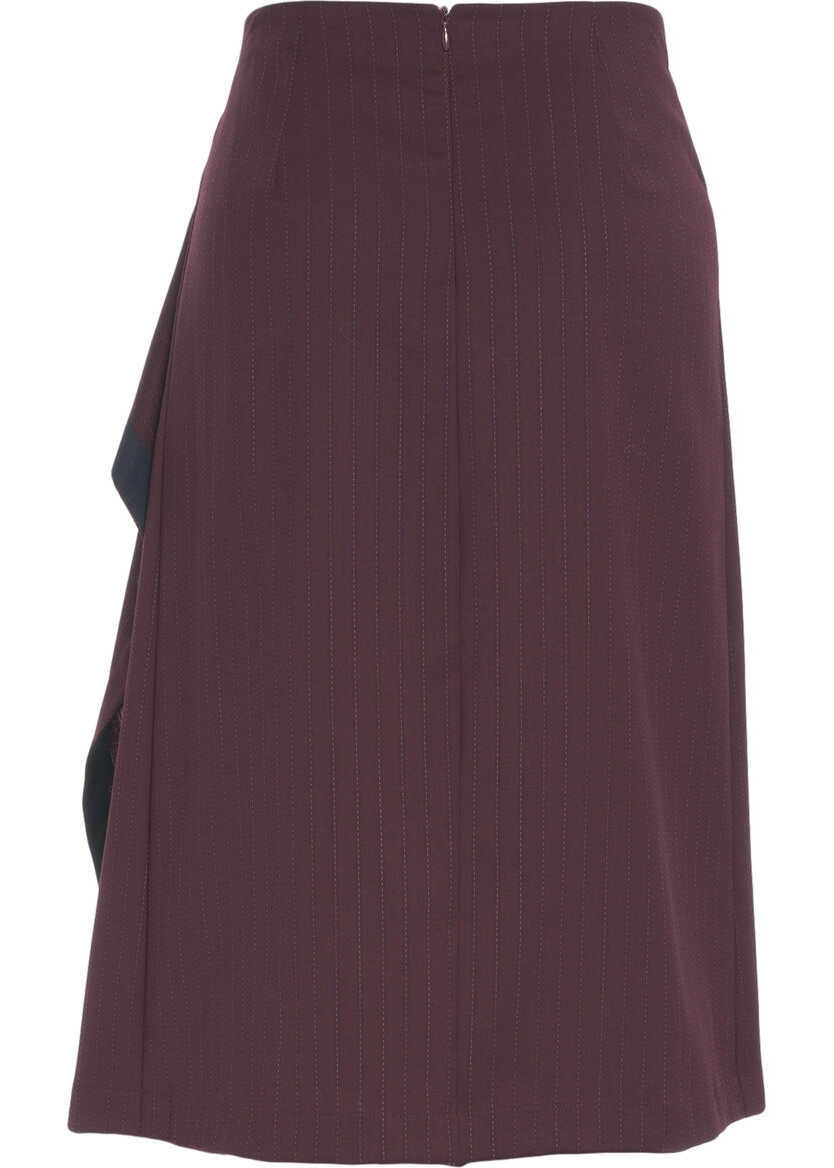 Fuste lungi Otto d ame Midi skirt with pinstripes Red Femei (BM 19035808) 4