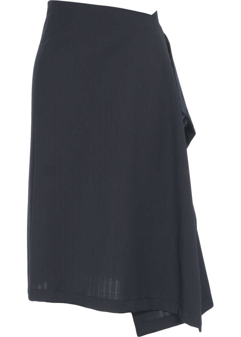 Fuste lungi Otto d ame Midi skirt with pinstripes Blue Femei (BM 19035808) 2