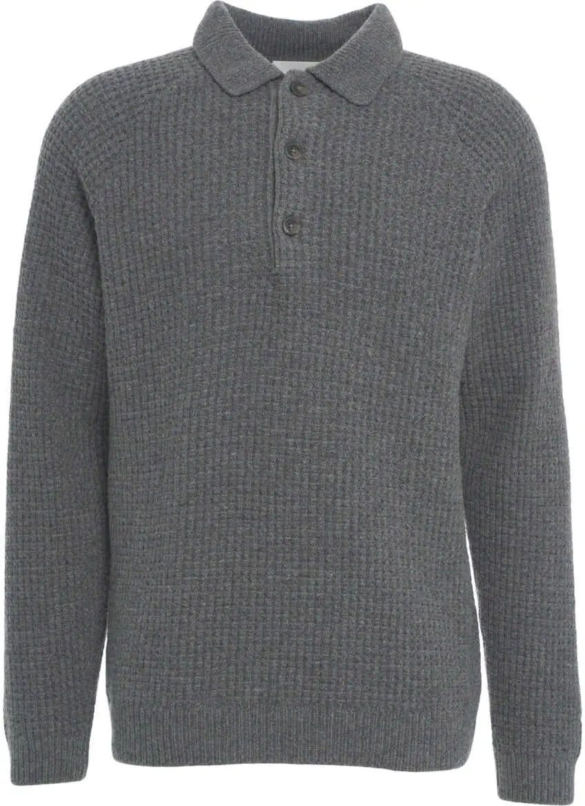 Tricouri Polo CLOSED Ribbed knit polo Grey Barbati (BM 19035826) 2