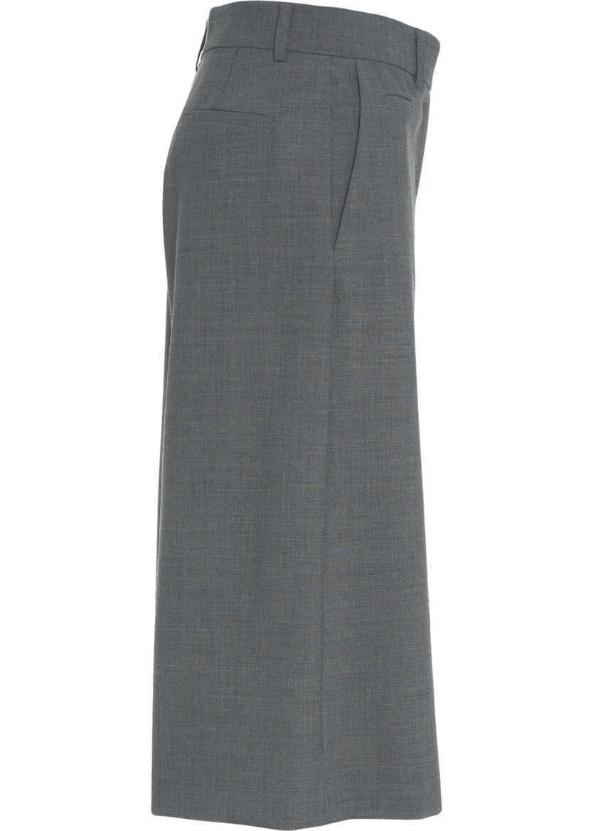 Pantaloni casual Otto d ame Pleated bermuda shorts Grey Femei (BM 19035832) 3