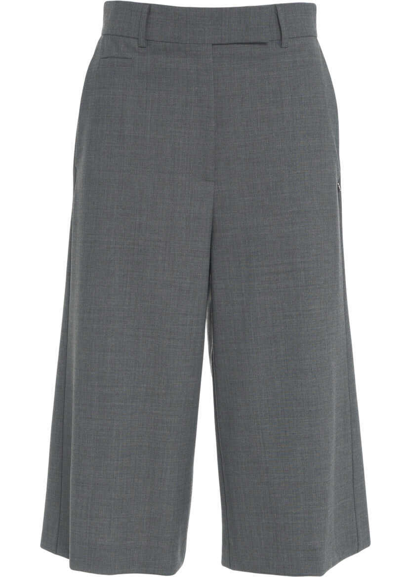 Pantaloni casual Otto d ame Pleated bermuda shorts Grey Femei (BM 19035832) 1