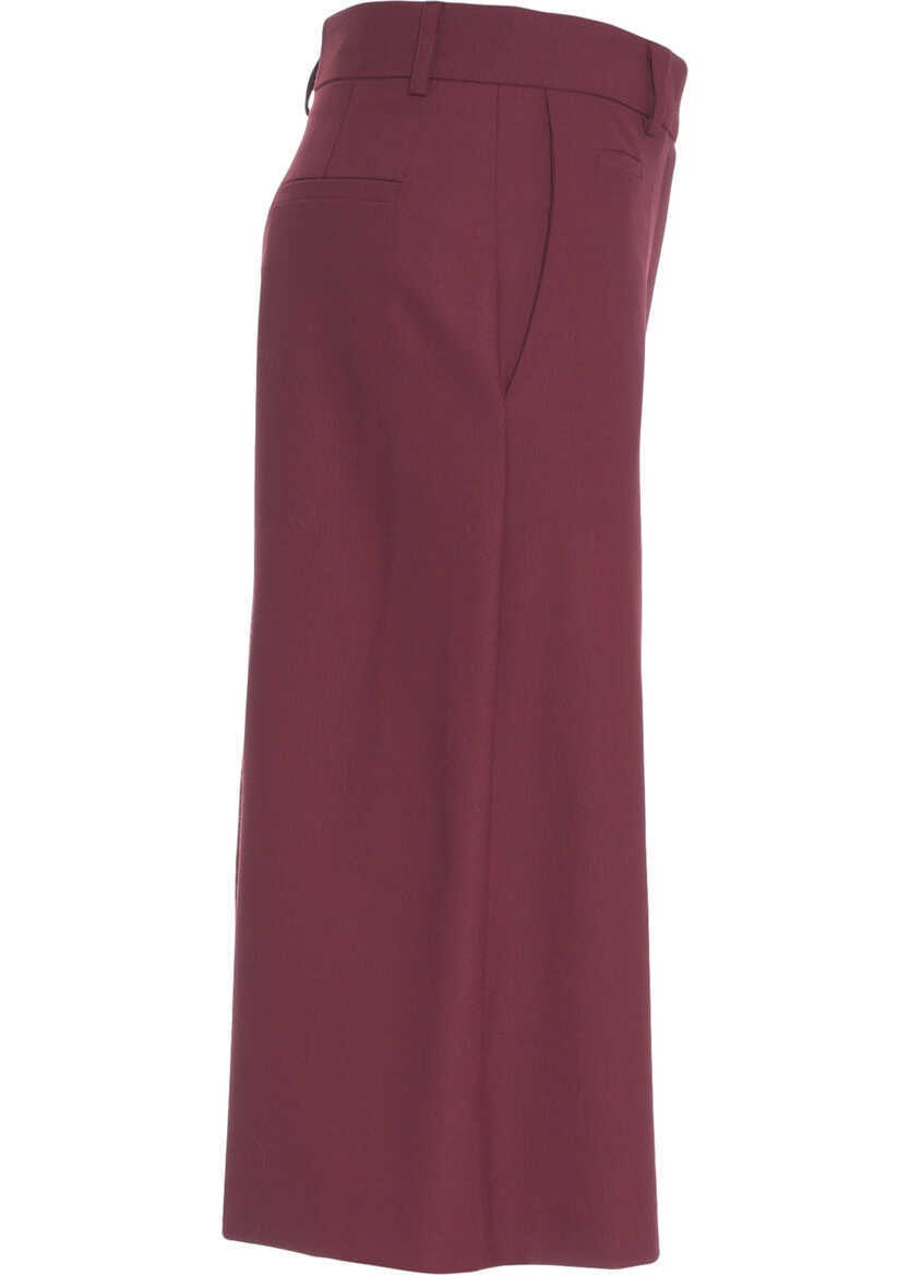 Pantaloni casual Otto d ame Pleated bermuda shorts Red Femei (BM 19035832) 3