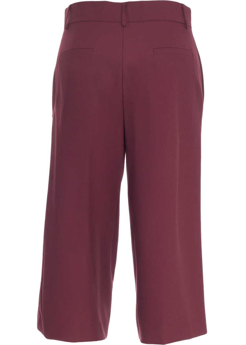 Pantaloni casual Otto d ame Pleated bermuda shorts Red Femei (BM 19035832) 4