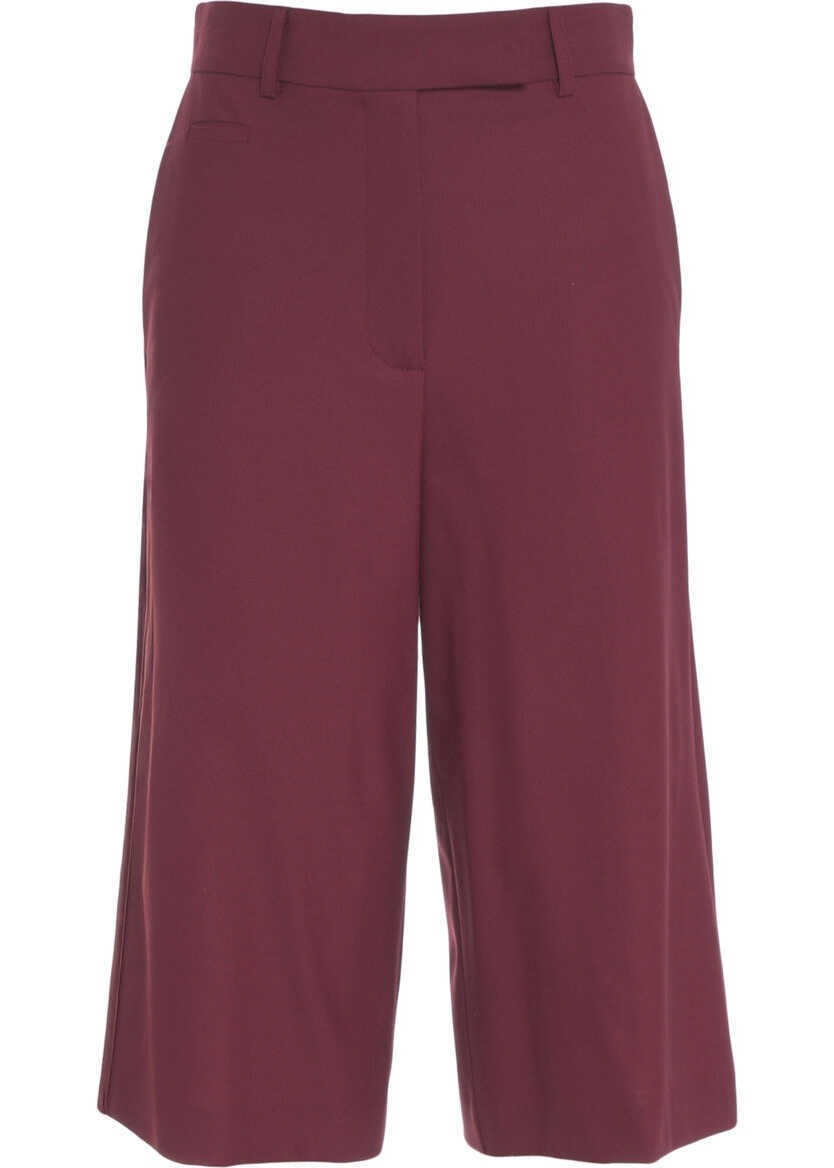 Pantaloni casual Otto d ame Pleated bermuda shorts Red Femei (BM 19035832) 1