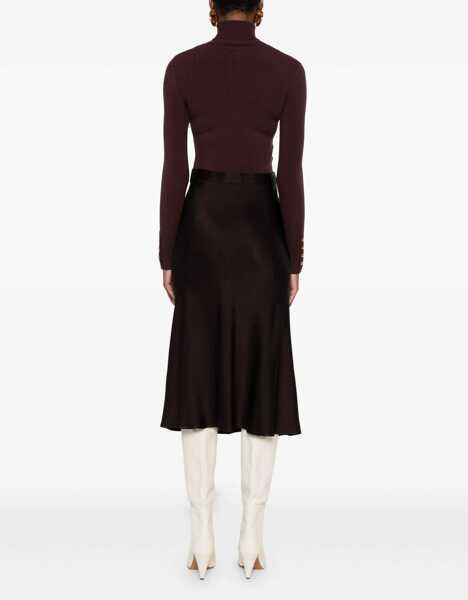 Rochii lungi Elisabetta Franchi Midi dress with high neck Purple Femei (BM 19035937) 4
