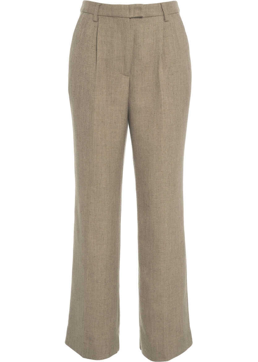 Pantaloni office Second Female Pleated pants Rosaria Brown Femei (BM 19035943) 2