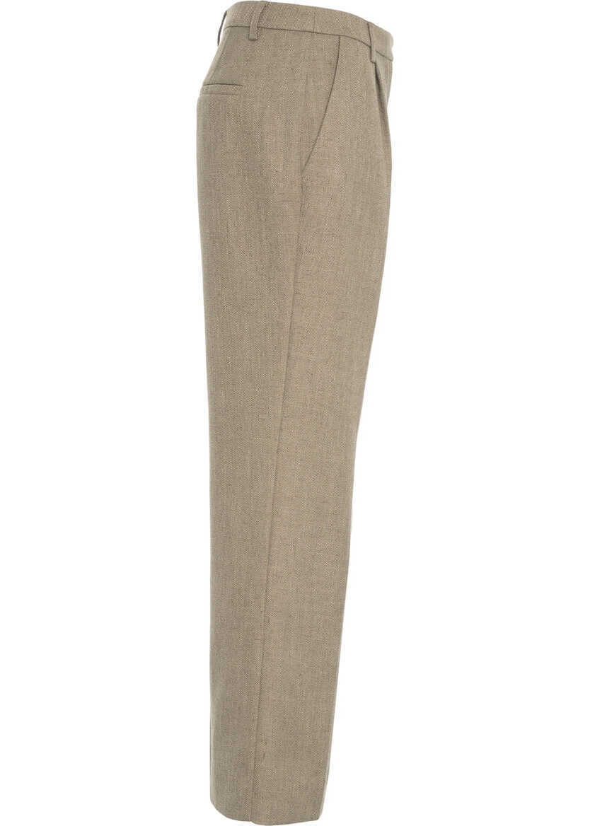 Pantaloni office Second Female Pleated pants Rosaria Brown Femei (BM 19035943) 3