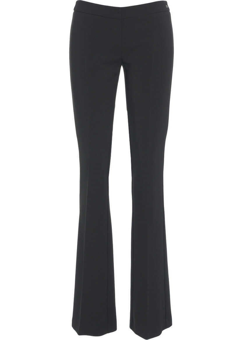 Pantaloni office Elisabetta Franchi Flared pants Black Femei (BM 19035955) 2