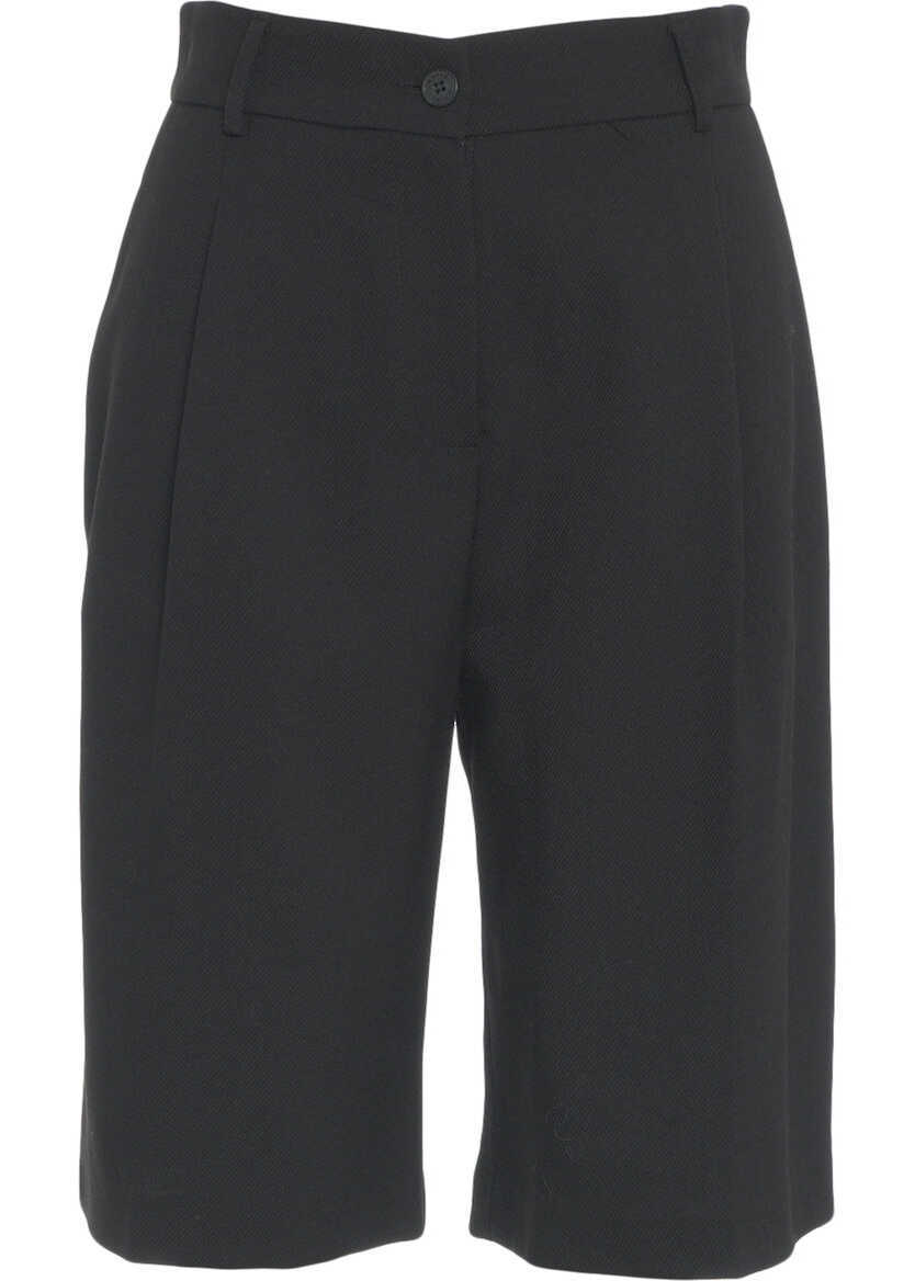 Pantaloni casual Kaos Bermuda shorts with pleats Black Femei (BM 19035973) 1