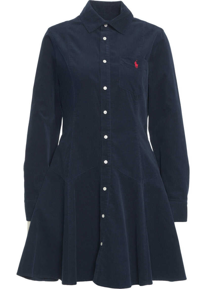 Rochii lungi Ralph Lauren Corduroy shirt dress Blue Femei (BM 19036027) 2