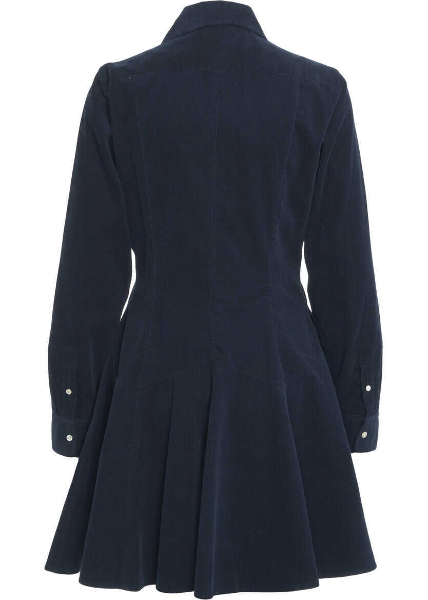 Rochii lungi Ralph Lauren Corduroy shirt dress Blue Femei (BM 19036027) 3