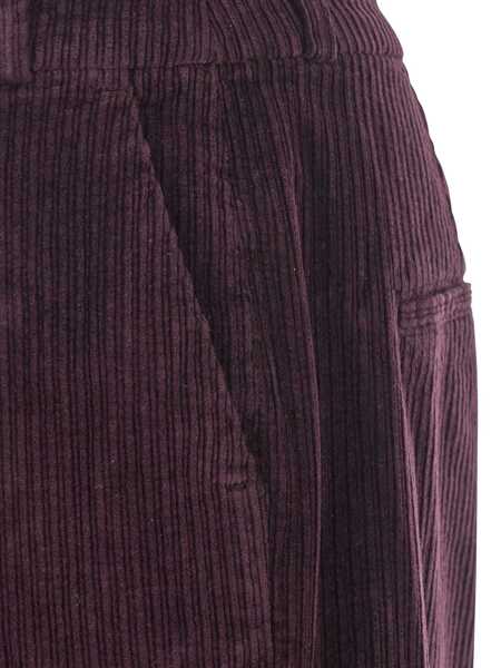 Pantaloni casual BA&SH Violet Trousers With Belt Loops In Velvet Woman Purple Femei (BM 19055379) 3