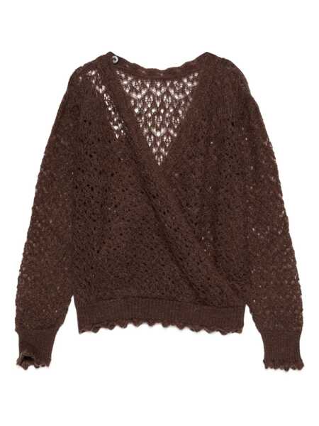 Pulovere TWINSET Twinset V-Neck Knitted Sweater BROWN Femei (BM 19055613) 1