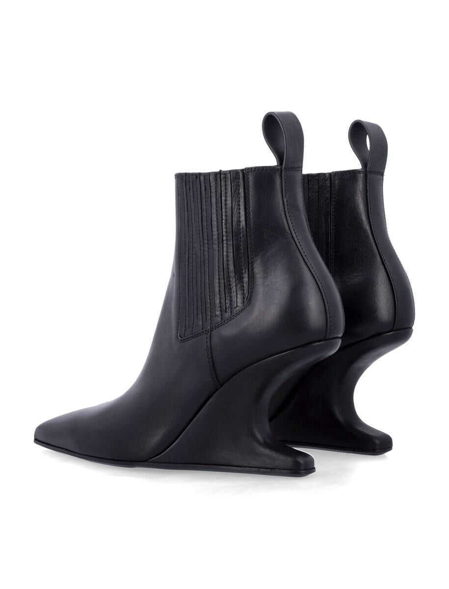Pantofi cu toc Rick Owens Rick Owens Ankle Sharp Black Washed Calf Leather Boots Black Femei (BM 19055703) 3