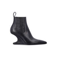 Pantofi cu toc Rick Owens Ankle Sharp Black Washed Calf Leather Boots Femei