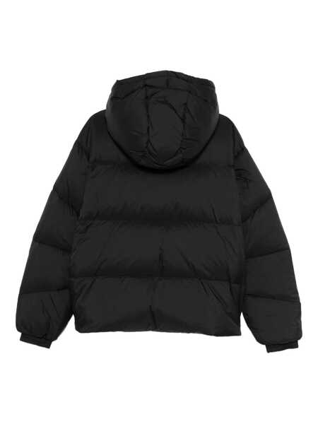 Paltoane MSGM Msgm Black Short Down Jacket With Zip And White Label Black Barbati (BM 19056018) 2