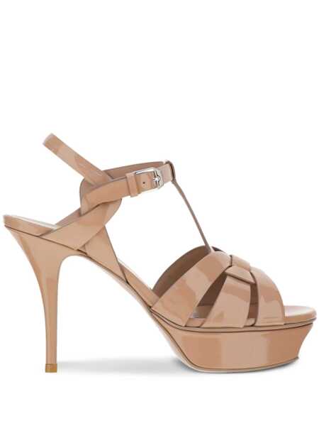 Sandale Saint Laurent Saint Laurent Tribute 75 P S Vi Vernice Soft Beige Femei (BM 19056123) 1