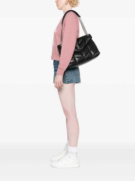 Genti de mana Saint Laurent Saint Laurent Bo Mng Puffer M Sintra Spo Black Femei (BM 19056333) 2