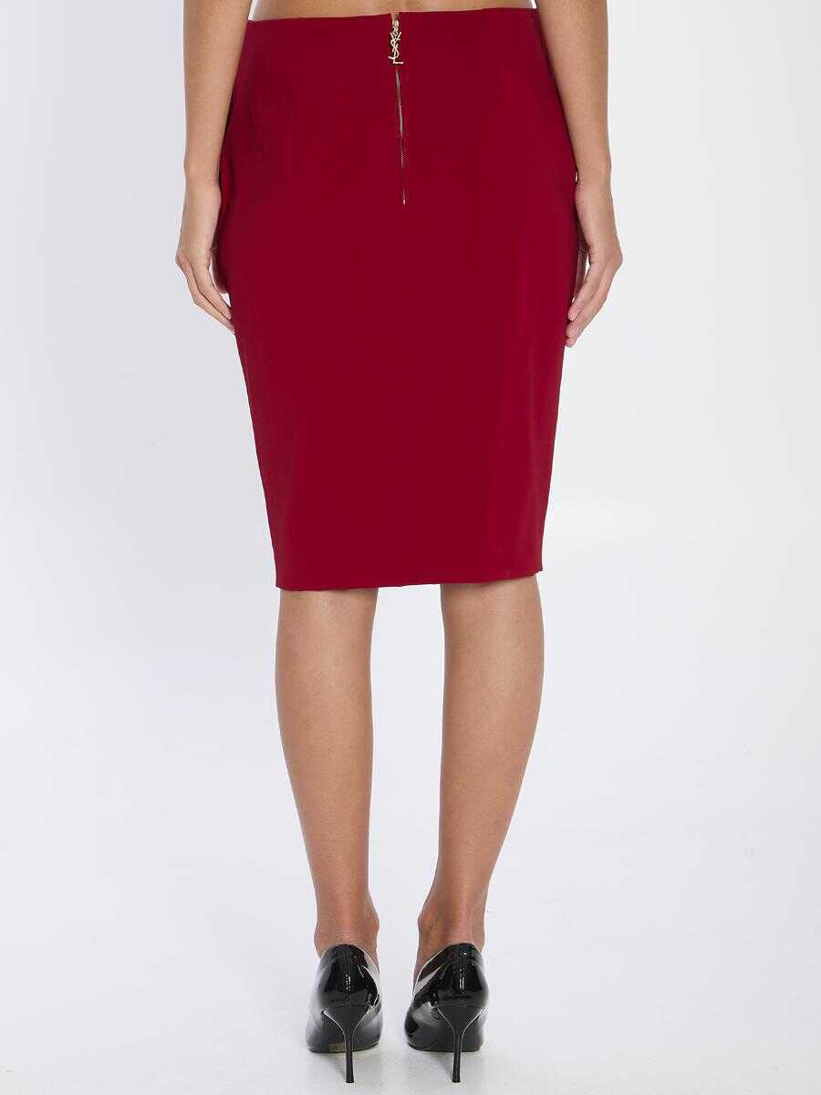 Fuste Saint Laurent Pencil Skirt In Red RED Femei (BM 19056381) 4