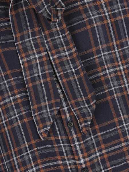 Camasi Saint Laurent Saint Laurent Check Pattern Shirt BLUE Femei (BM 19056858) 3