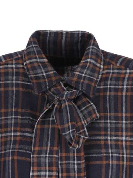 Camasi Saint Laurent Saint Laurent Check Pattern Shirt BLUE Femei (BM 19056858) 4