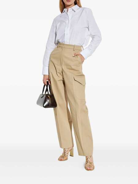 Pantaloni casual Givenchy Givenchy Wool And Cotton Trousers Beige Femei (BM 19057638) 2