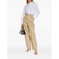 Pantaloni casual Givenchy Dama - Pantaloni casual Givenchy Givenchy Wool And Cotton Trousers Beige Femei (BM 19057638) - B-mall.ro