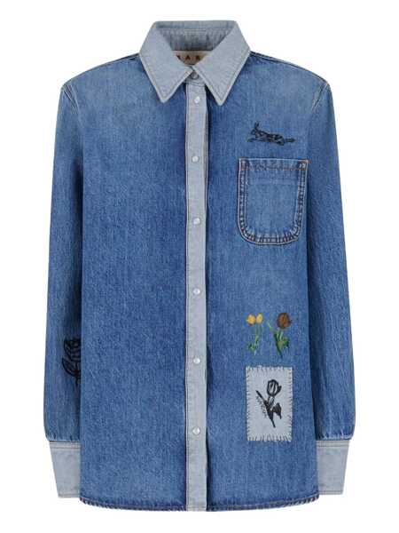 Camasi Marni Marni Blue Denim Cotton Shirt Blue Femei (BM 19057686) 1