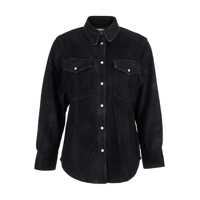 Camasi 'Karima' Black Shirt With Classic Collar And Two Front Patch Pockets In  Fabric Woman Femei