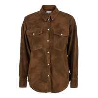 Camasi 'Karima' Brown Shirt With Classic Collar And Two Front Patch Pockets In Fabric Woman Femei