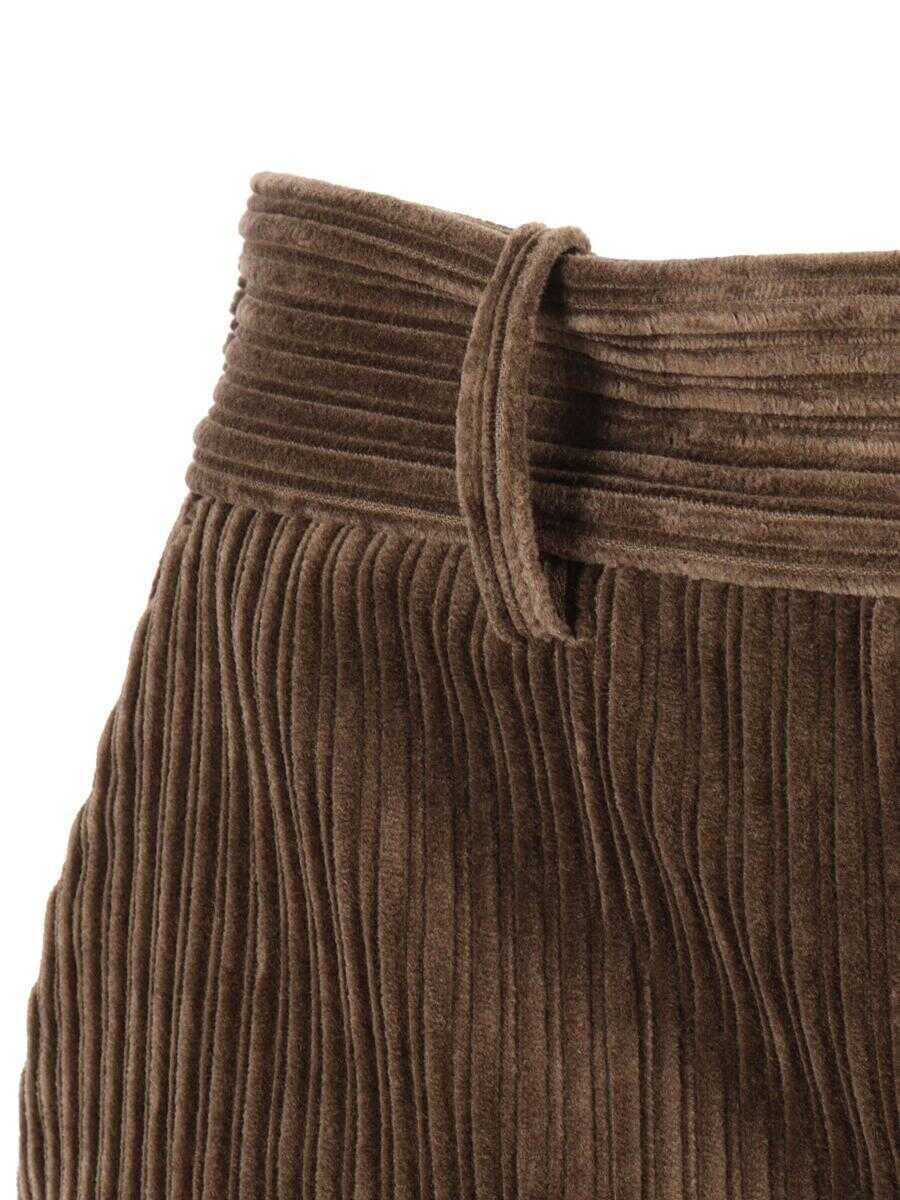 Pantaloni casual P.A.R.O.S.H. P.A.R.O.S.H. Shorts BROWN Femei (BM 19058058) 3