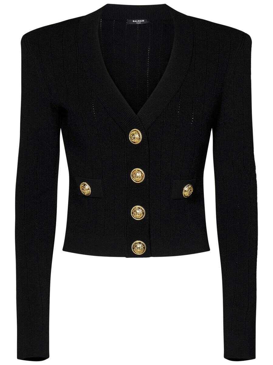 Cardigane Balmain Balmain Cardigan Black Femei (BM 19058292) 1