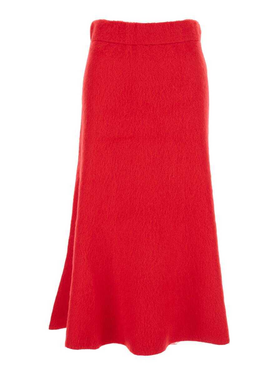 Fuste Fabiana Filippi Red Skirt With Hidden Closure And Brushed Effect In Wool Blend Woman RED Femei (BM 19058865) 1