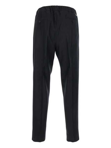 Pantaloni LOW BRAND Black Pants With Elastic Waist In Cotton Man Black Barbati (BM 19059330) 2