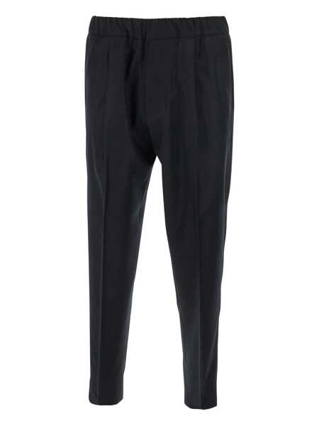 Pantaloni LOW BRAND Black Pants With Elastic Waist In Cotton Man Black Barbati (BM 19059330) 1