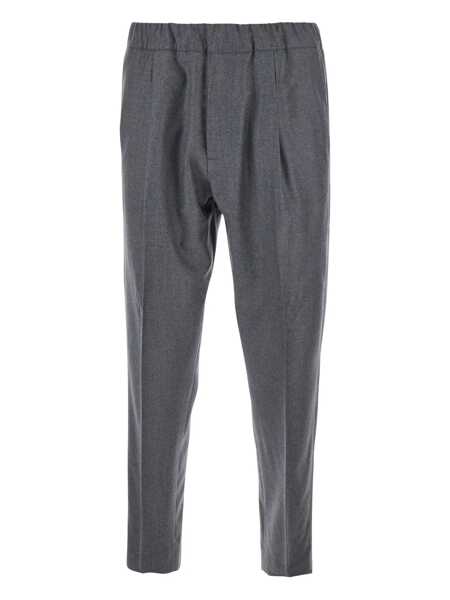 Pantaloni LOW BRAND Grey Pants With Elastic Waist In Cotton Man GREY Barbati (BM 19059333) 1