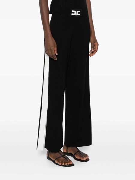 Pantaloni casual Elisabetta Franchi Elisabetta Franchi Pantalone Tricot NERO/MILK Femei (BM 19059339) 3