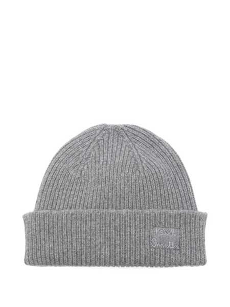 Caciuli Paul Smith Paul Smith Grey Ribbed Wool And Cashmere Beanie With Logo GREY Barbati (BM 19059630) 1
