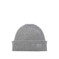 Caciuli Paul Smith Grey Ribbed Wool And Cashmere Beanie With Logo Barbati