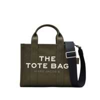 Genti de mana 'The Small Tote' Green Handbag With Logo Lettering On The Front In Cotton Woman Femei