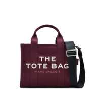 Genti de mana 'The Small Tote' Bordeaux Handbag With Logo Lettering On The Front In Cotton Woman Femei